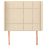 Vidaxl hoofdbord met randen 103x16x118 128 cm stof crèmekleurig