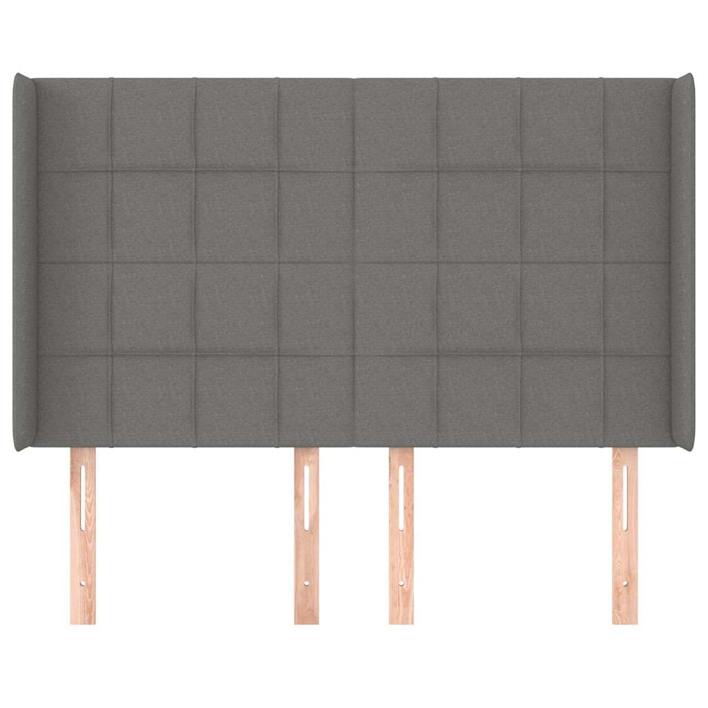 Vidaxl hoofdbord met randen 147x16x118 128 cm stof donkergrijs