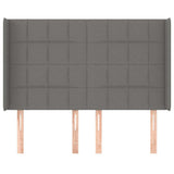 Vidaxl hoofdbord met randen 147x16x118 128 cm stof donkergrijs