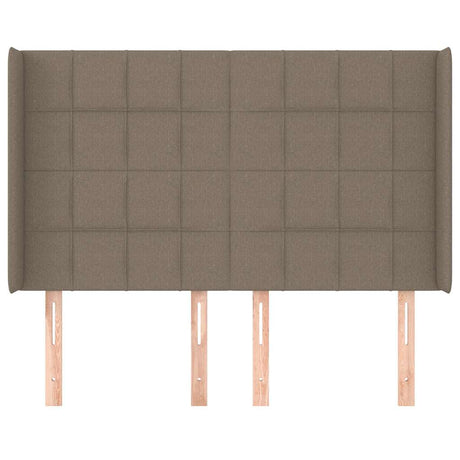 Vidaxl hoofdbord met randen 147x16x118 128 cm stof taupe
