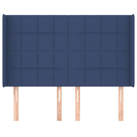 Vidaxl hoofdbord met randen 147x16x118 128 cm stof blauw