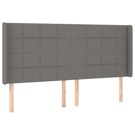 Vidaxl hoofdbord met randen 163x16x118 128 cm stof donkergrijs