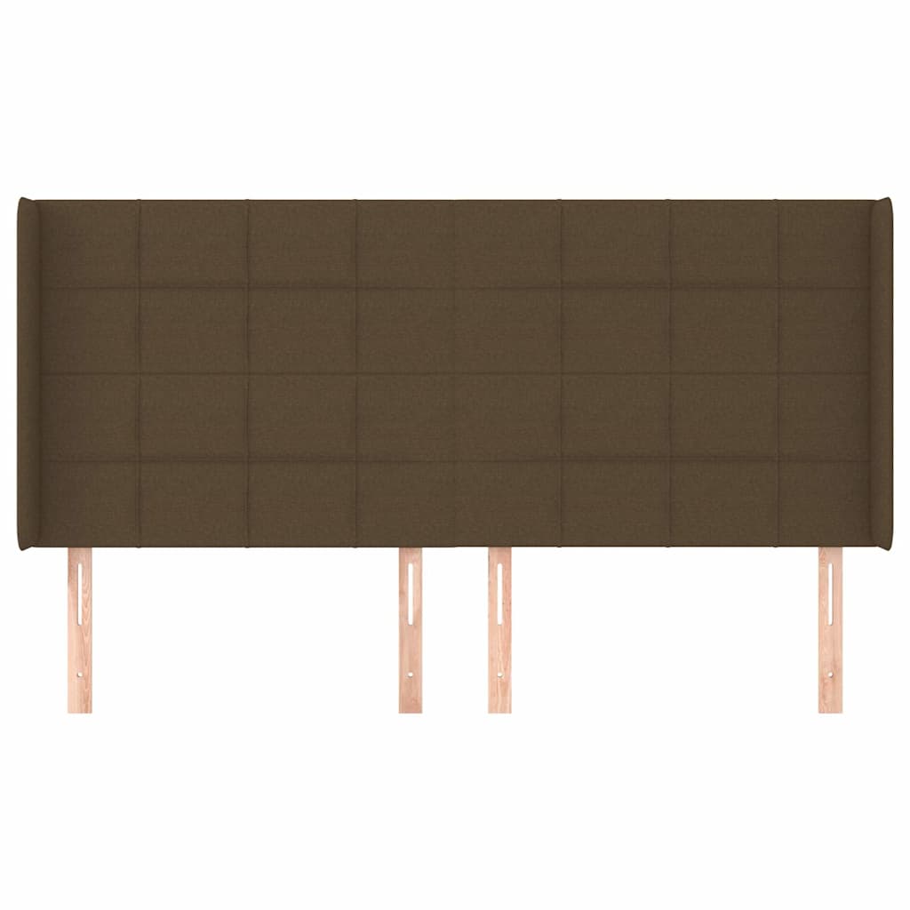 Vidaxl hoofdbord met randen 183x16x118 128 cm stof donkerbruin
