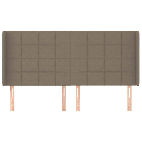 Vidaxl hoofdbord met randen 183x16x118 128 cm stof taupe