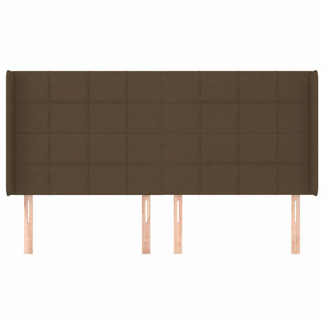 Vidaxl hoofdbord met randen 203x16x118 128 cm stof donkerbruin