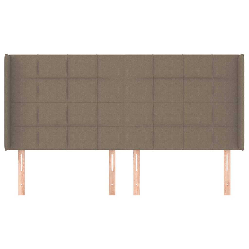 Vidaxl hoofdbord met randen 203x16x118 128 cm stof taupe