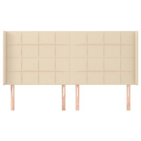 Vidaxl hoofdbord met randen 203x16x118 128 cm stof crèmekleurig