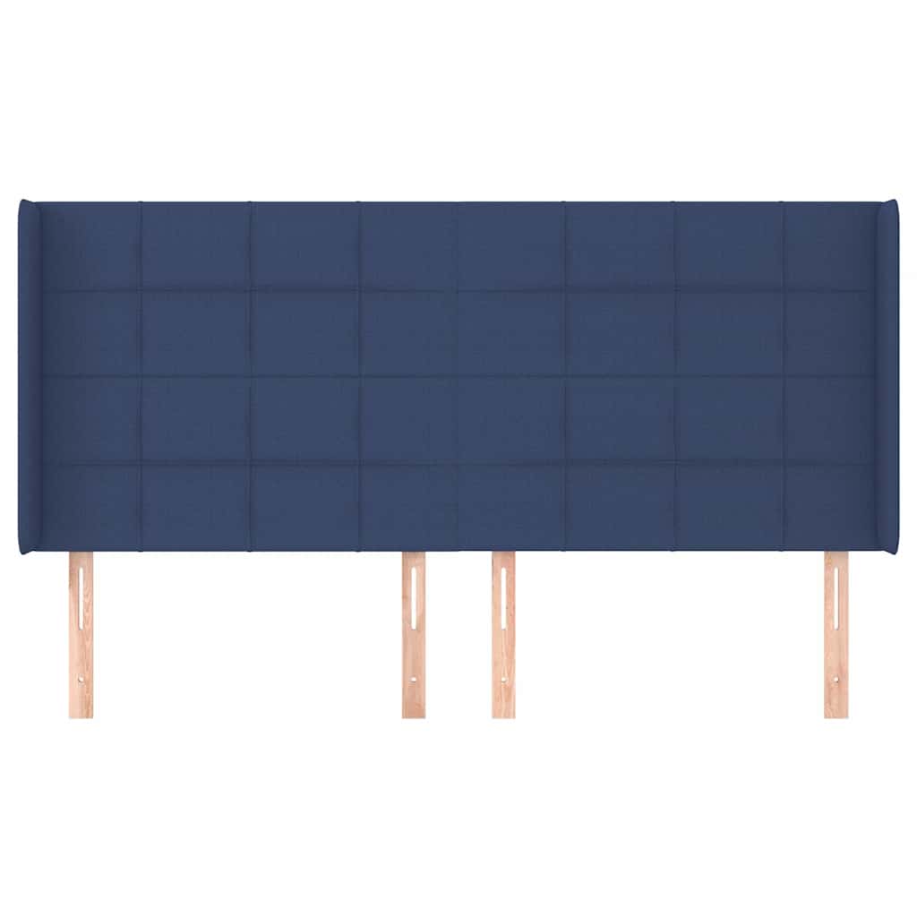 Vidaxl hoofdbord met randen 203x16x118 128 cm stof blauw