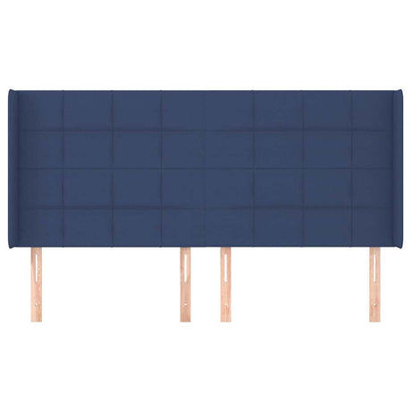 Vidaxl hoofdbord met randen 203x16x118 128 cm stof blauw