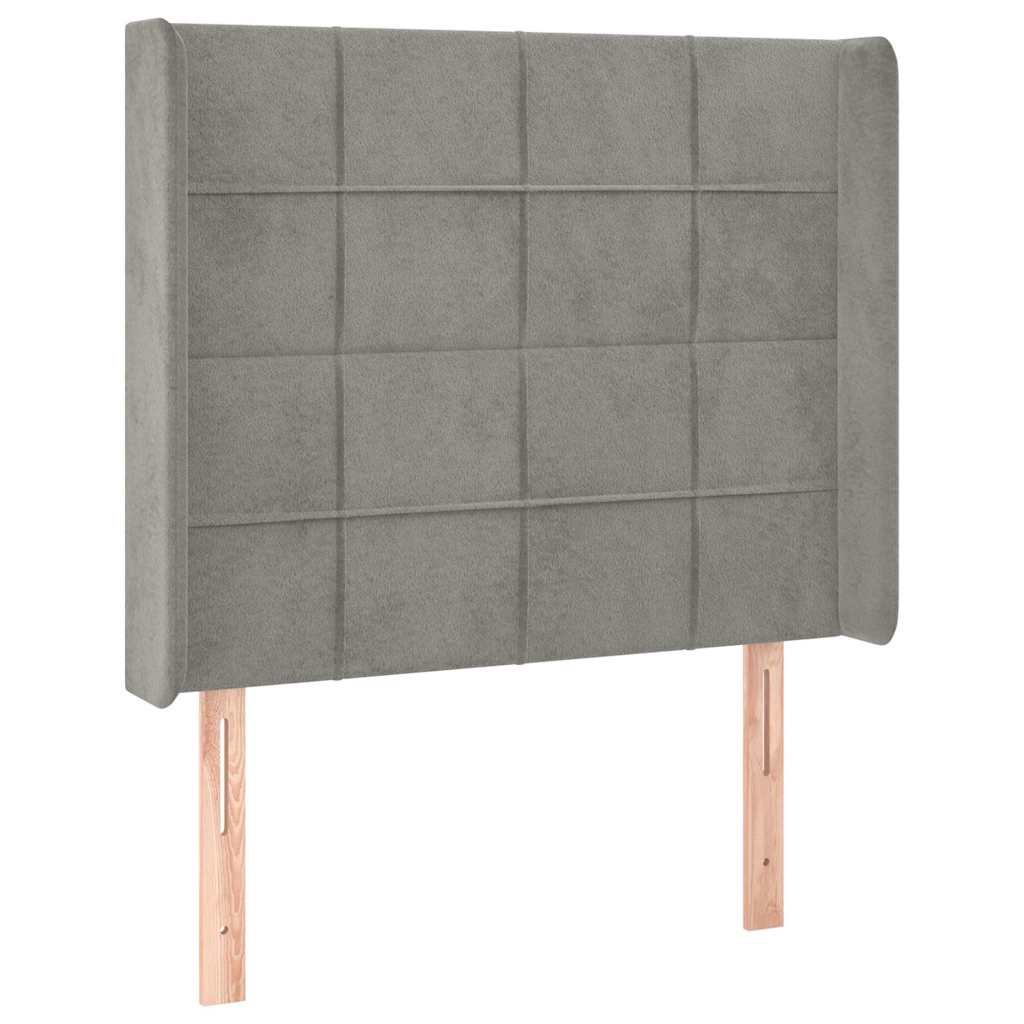 Vidaxl hoofdbord met randen 83x16x118 128 cm fluweel lichtgrijs