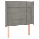 Vidaxl hoofdbord met randen 83x16x118 128 cm fluweel lichtgrijs