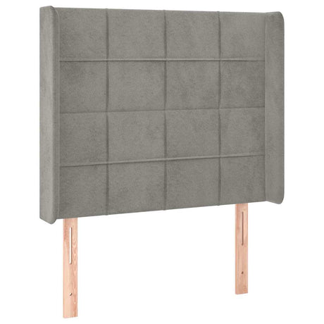Vidaxl hoofdbord met randen 83x16x118 128 cm fluweel lichtgrijs