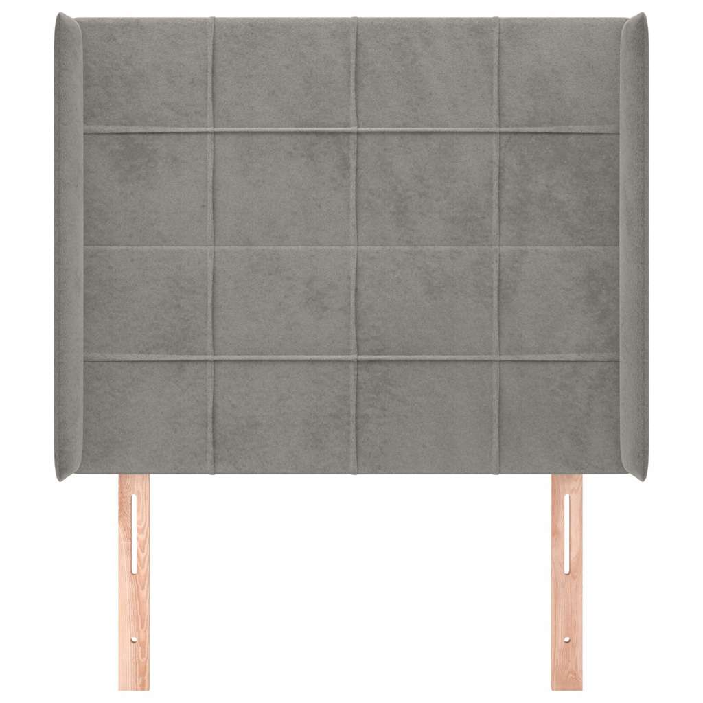 Vidaxl hoofdbord met randen 83x16x118 128 cm fluweel lichtgrijs