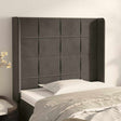 Vidaxl hoofdbord met randen 83x16x118 128 cm fluweel donkergrijs