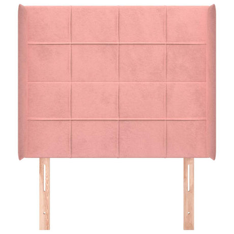 Vidaxl hoofdbord met randen 93x16x118 128 cm fluweel roze