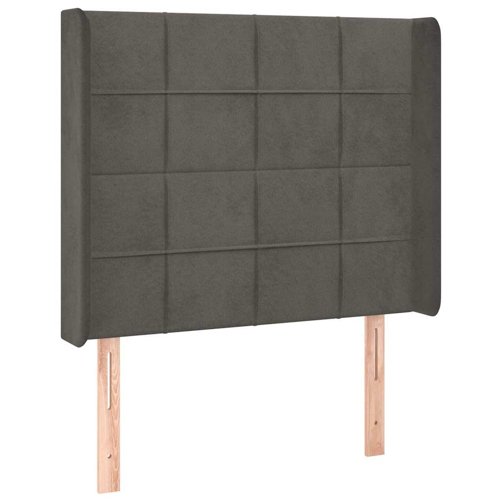Vidaxl hoofdbord met randen 103x16x118 128 cm fluweel donkergrijs