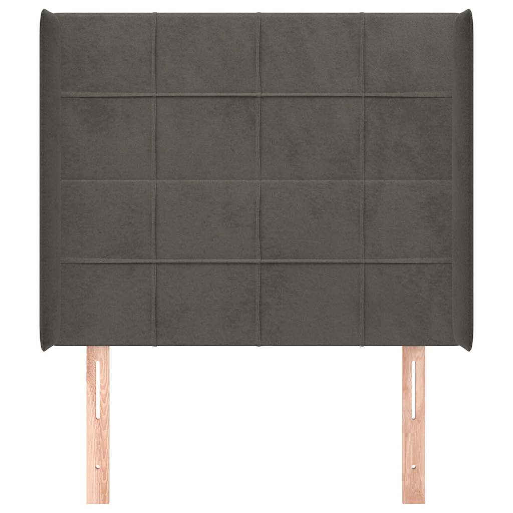 Vidaxl hoofdbord met randen 103x16x118 128 cm fluweel donkergrijs