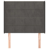 Vidaxl hoofdbord met randen 103x16x118 128 cm fluweel donkergrijs