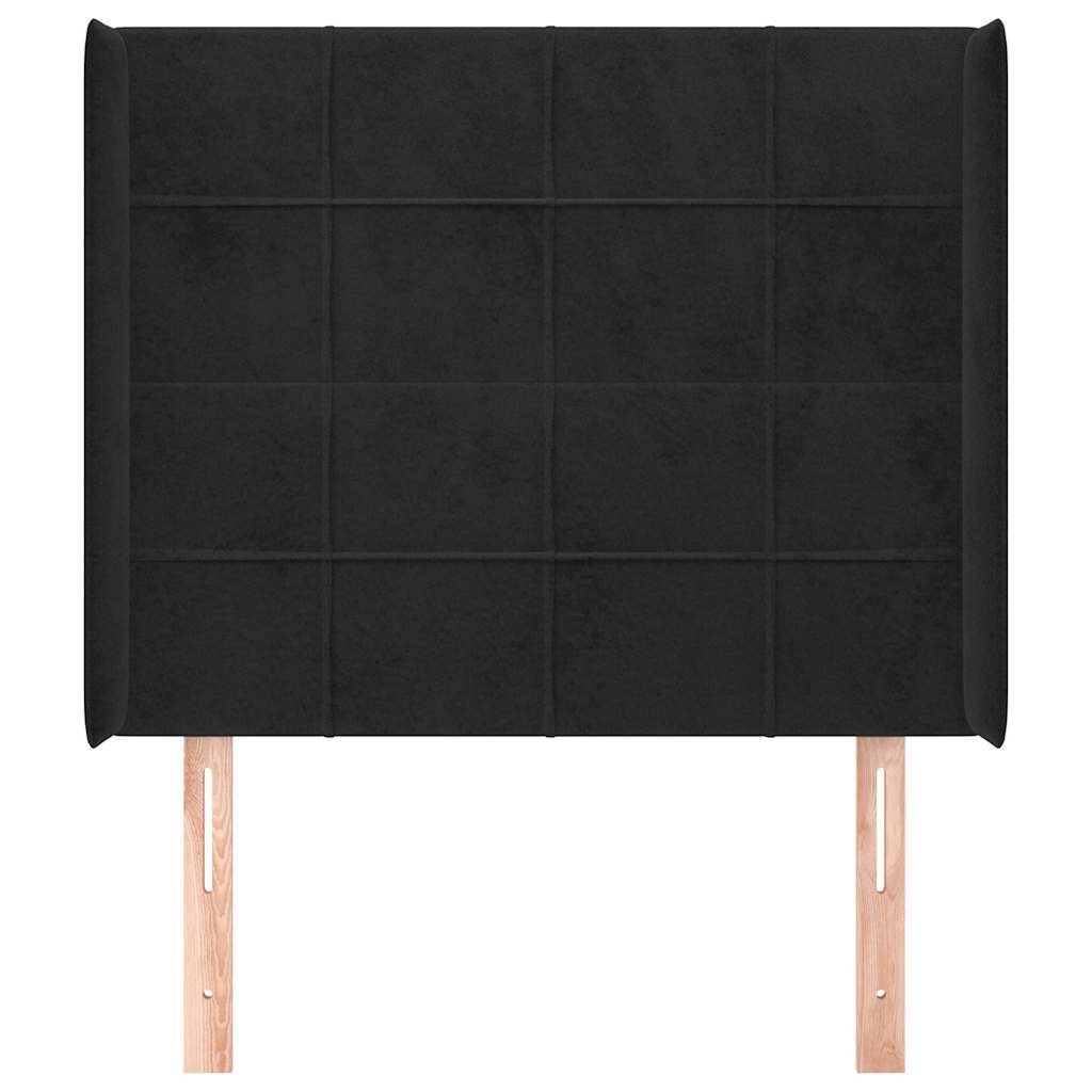 Vidaxl hoofdbord met randen 103x16x118 128 cm fluweel zwart
