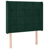 Vidaxl hoofdbord met randen 103x16x118 128 cm fluweel donkergroen