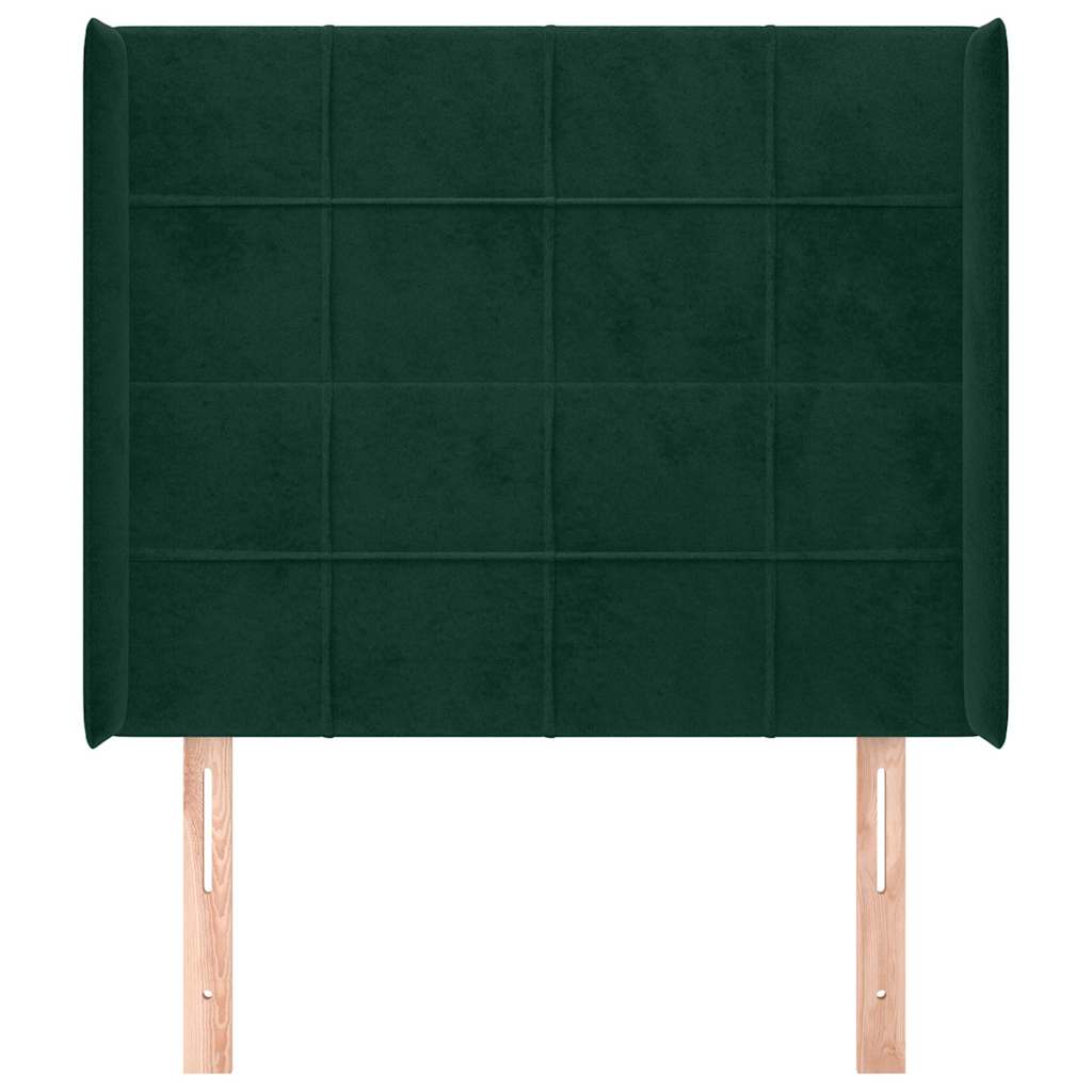 Vidaxl hoofdbord met randen 103x16x118 128 cm fluweel donkergroen