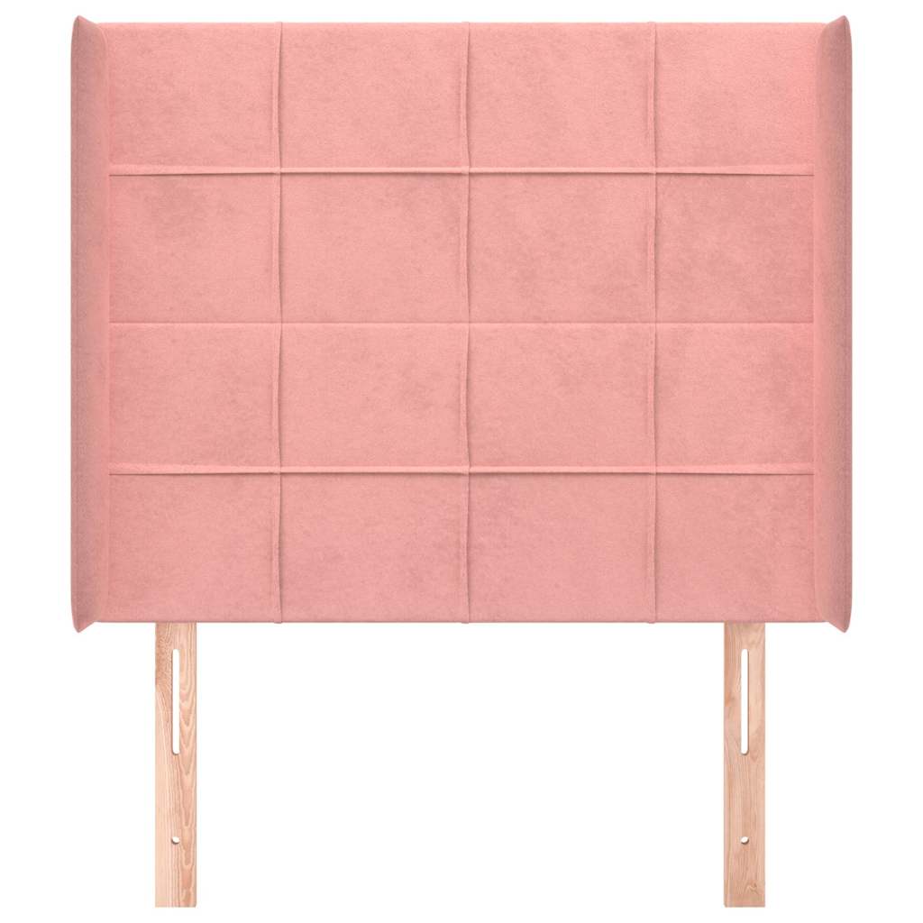 Vidaxl hoofdbord met randen 103x16x118 128 cm fluweel roze