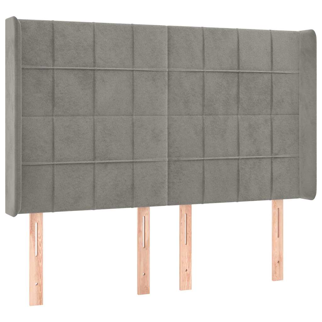 Vidaxl hoofdbord met randen 147x16x118 128 cm fluweel lichtgrijs