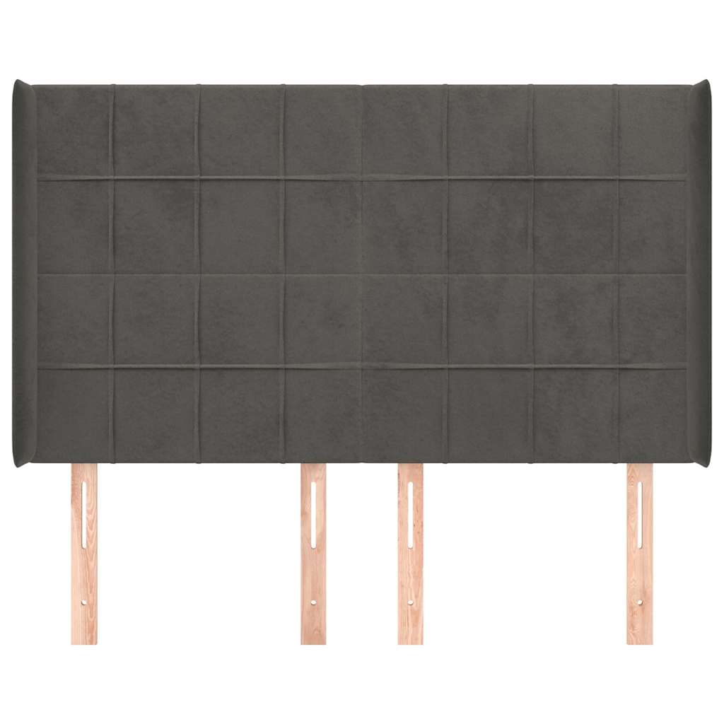 Vidaxl hoofdbord met randen 147x16x118 128 cm fluweel donkergrijs
