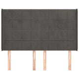 Vidaxl hoofdbord met randen 147x16x118 128 cm fluweel donkergrijs