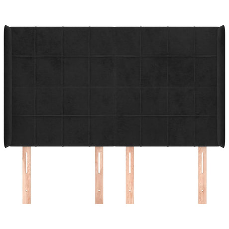 Vidaxl hoofdbord met randen 147x16x118 128 cm fluweel zwart
