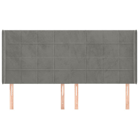 Vidaxl hoofdbord met randen 163x16x118 128 cm fluweel lichtgrijs