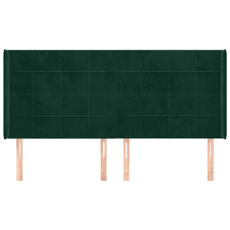 Vidaxl hoofdbord met randen 163x16x118 128 cm fluweel donkergroen