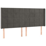 Vidaxl hoofdbord met randen 183x16x118 128 cm fluweel donkergrijs