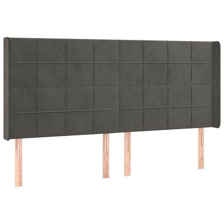 Vidaxl hoofdbord met randen 183x16x118 128 cm fluweel donkergrijs