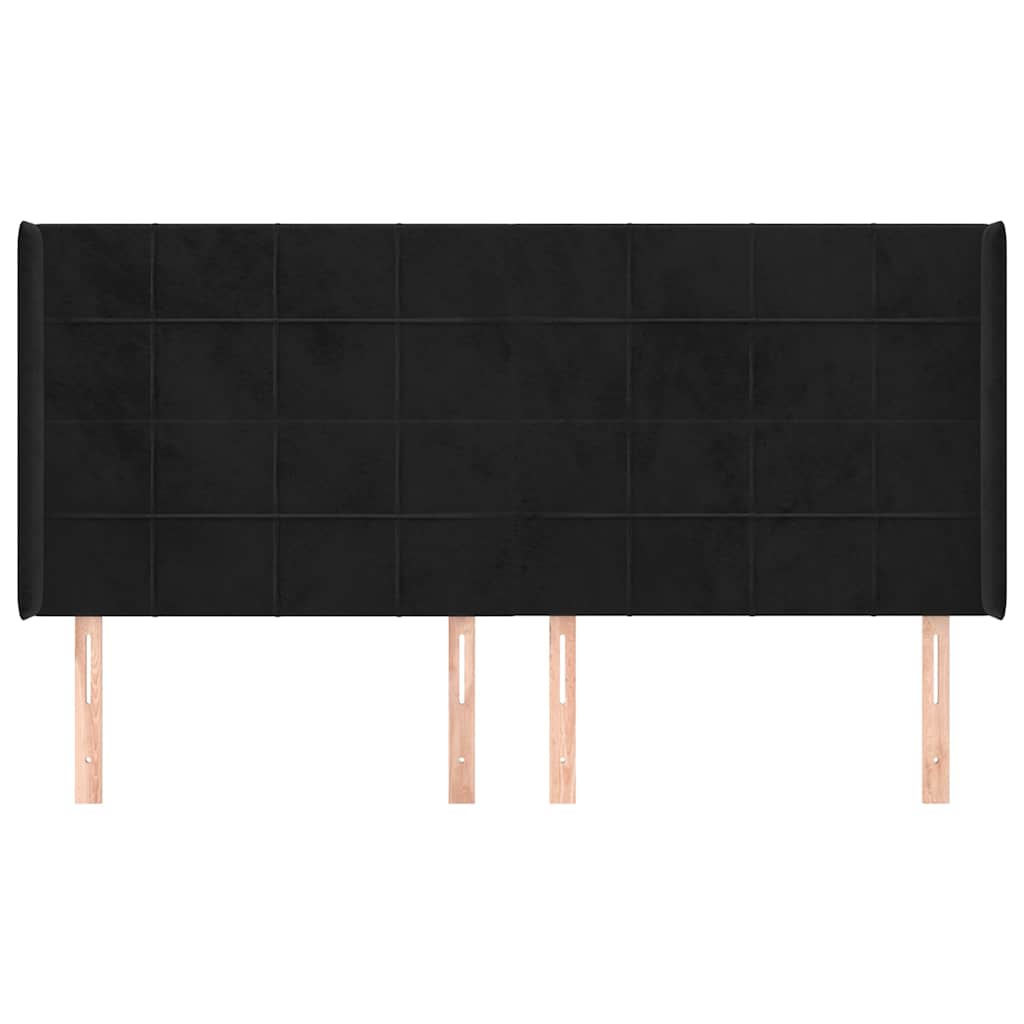 Vidaxl hoofdbord met randen 183x16x118 128 cm fluweel zwart