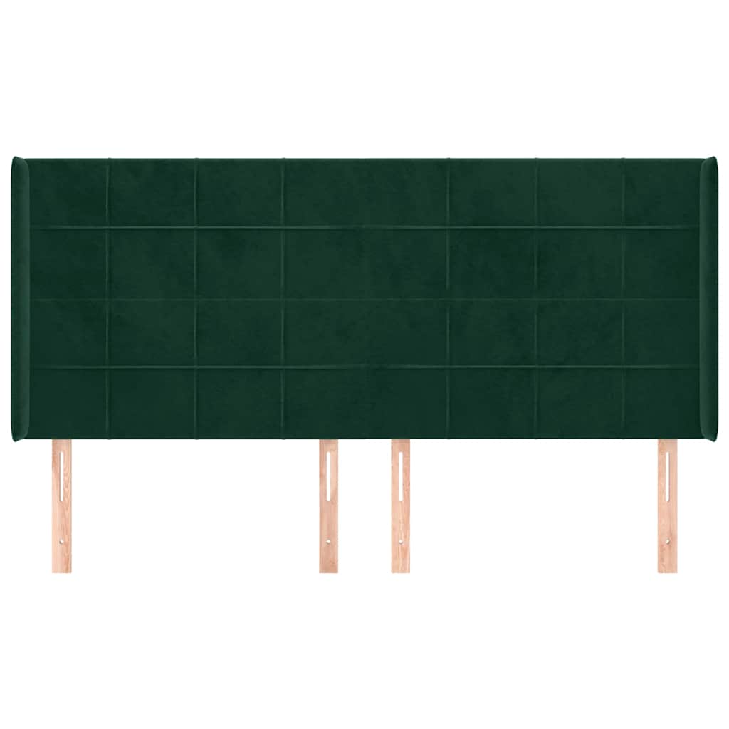 Vidaxl hoofdbord met randen 183x16x118 128 cm fluweel donkergroen