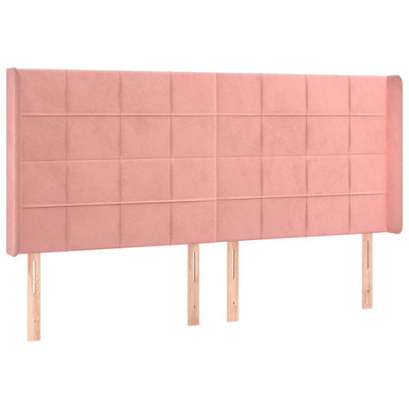 Vidaxl hoofdbord met randen 183x16x118 128 cm fluweel roze