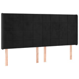 Vidaxl hoofdbord met randen 203x16x118 128 cm fluweel zwart