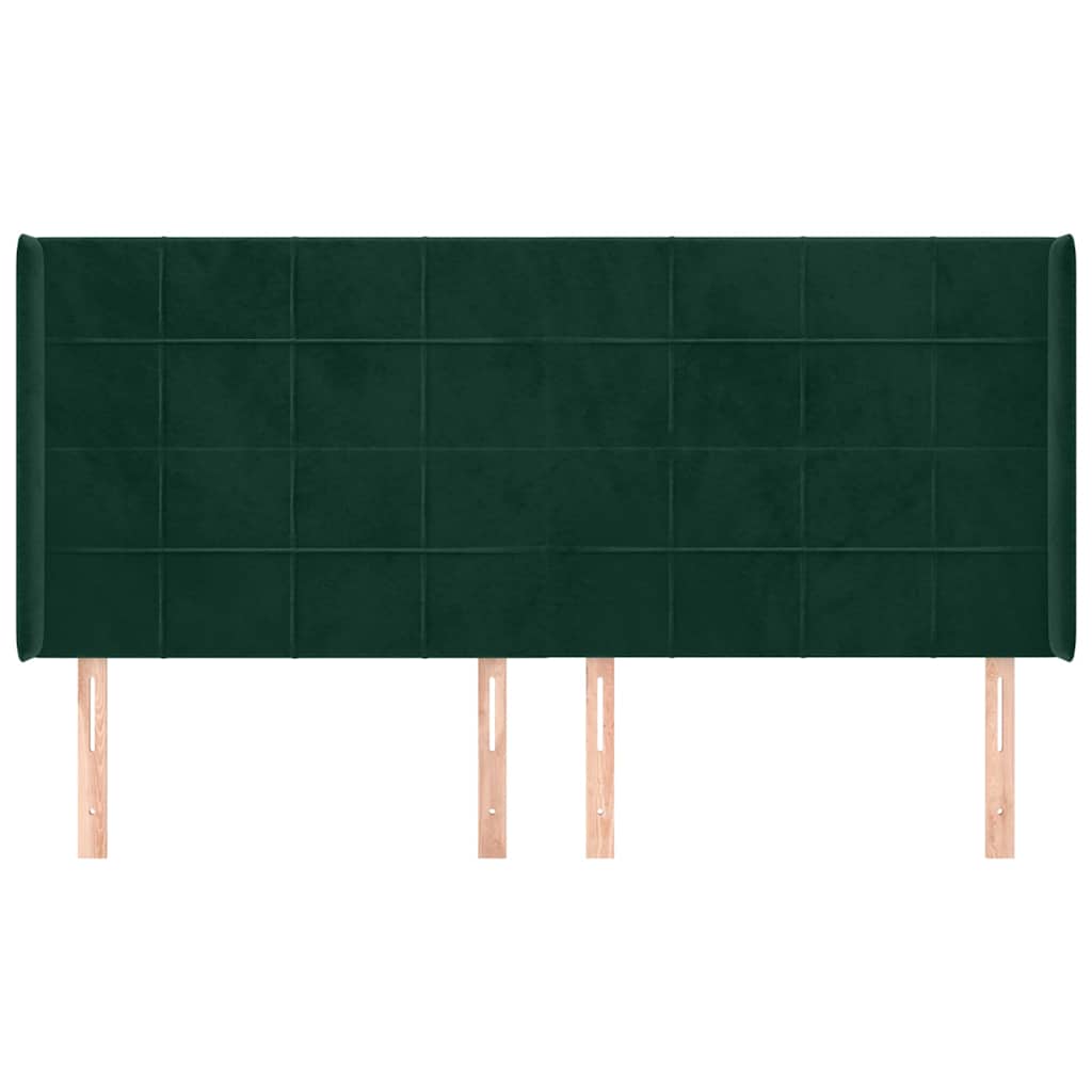 Vidaxl hoofdbord met randen 203x16x118 128 cm fluweel donkergroen