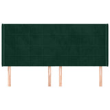 Vidaxl hoofdbord met randen 203x16x118 128 cm fluweel donkergroen