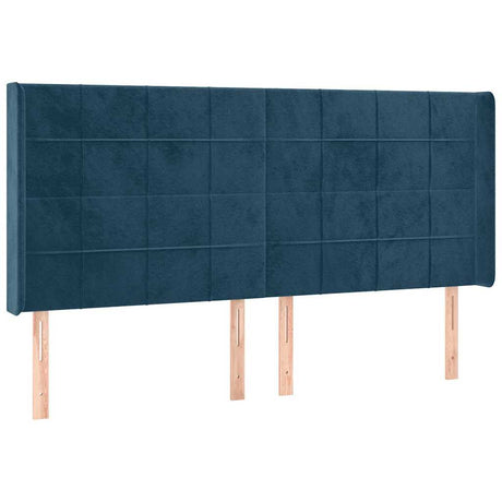 Vidaxl hoofdbord met randen 203x16x118 128 cm fluweel donkerblauw