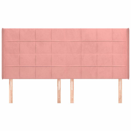 Vidaxl hoofdbord met randen 203x16x118 128 cm fluweel roze