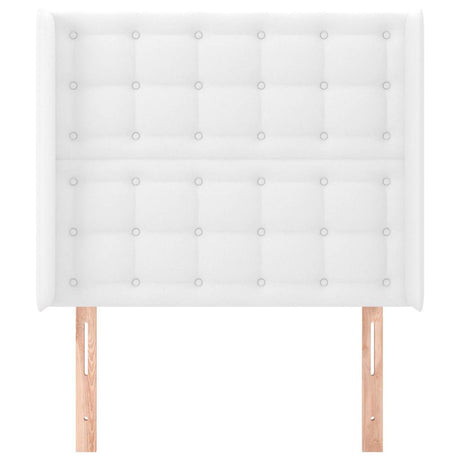 Vidaxl hoofdbord met randen 83x16x118 128 cm kunstleer wit