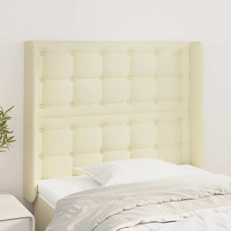 Vidaxl hoofdbord met randen 83x16x118 128 cm kunstleer crèmekleurig