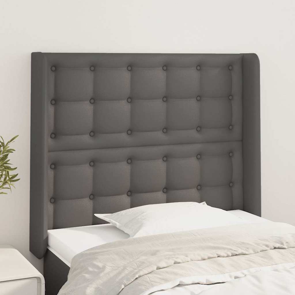 Vidaxl hoofdbord met randen 93x16x118 128 cm kunstleer grijs