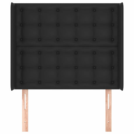 Vidaxl hoofdbord met randen 103x16x118 128 cm kunstleer zwart