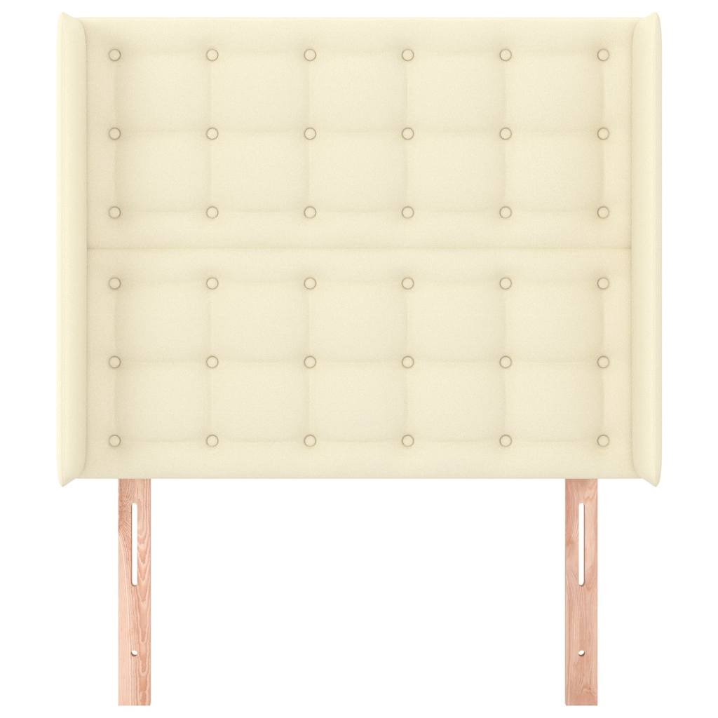 Vidaxl hoofdbord met randen 103x16x118 128 cm kunstleer crèmekleurig