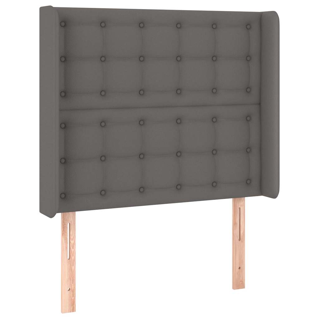 Vidaxl hoofdbord met randen 103x16x118 128 cm kunstleer grijs