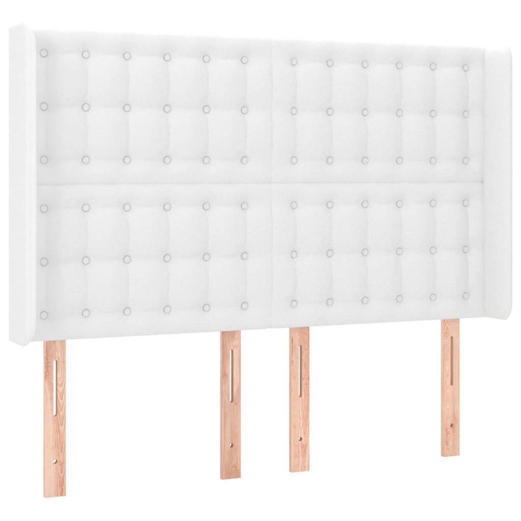 Vidaxl hoofdbord met randen 147x16x118 128 cm kunstleer wit