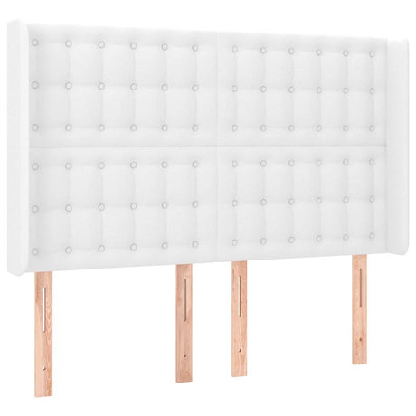 Vidaxl hoofdbord met randen 147x16x118 128 cm kunstleer wit